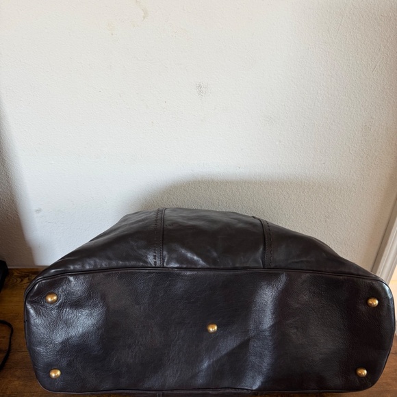 Yves Saint Laurent Men’s Muse Chocolate Leather Large Duffle/Carry On Bag - Picture 7 of 16